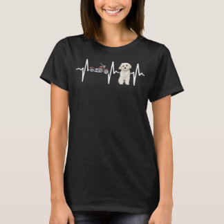 Motorcycle Maltese Heartbeat Dog T-Shirt