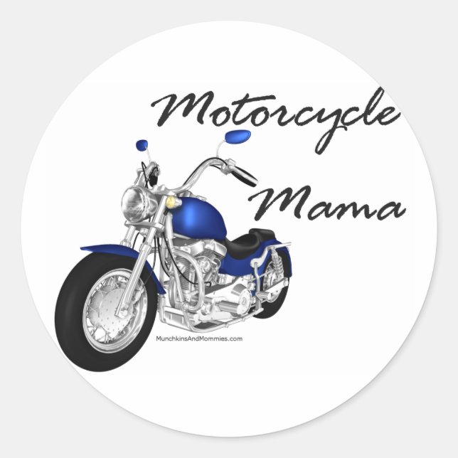 Motorcycle Mama Classic Round Sticker (Front)