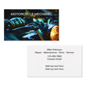 Motorcycle Mechanic Unique Business Cards