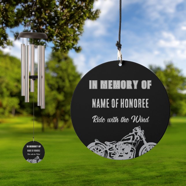 Motorcycle Memorial Tribute for Biker Wind Chime (Outdoor)