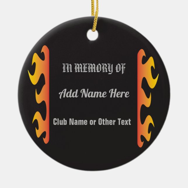 Motorcycle Memory Tribute  Ceramic Ornament (Front)