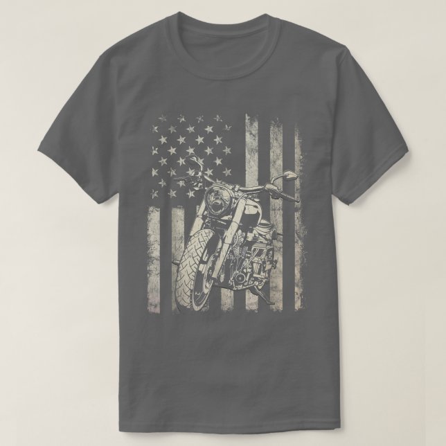 Motorcycle Men 4th Of July Boys Moto Biker  T-Shirt (Design Front)