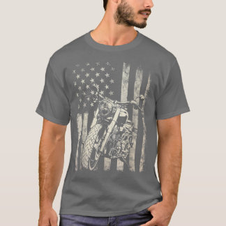 Motorcycle Men 4th Of July Boys Moto Biker  T-Shirt