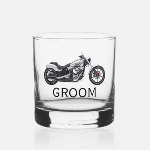Motorcycle Mens Groom Wedding Husband Cool Whiskey Glass