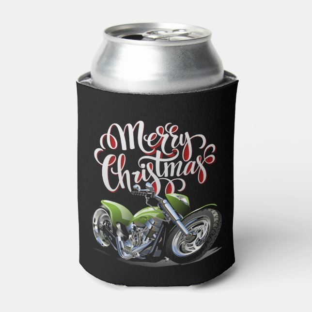Motorcycle - Merry Christmas Can Cooler (Can Front)