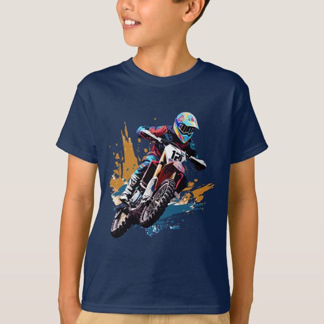 Motorcycle Motocross Bike Biking Cycle T-Shirt (Front)