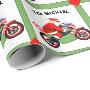 Motorcycle Motocross Christmas Gift Wrapping Paper