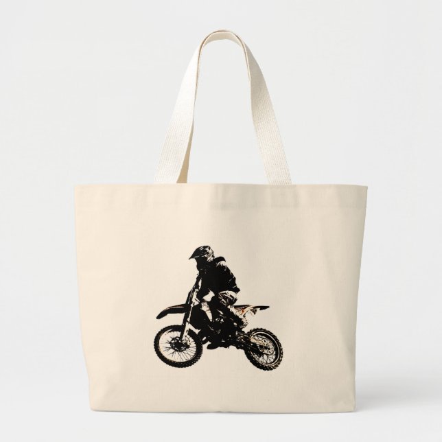 Motorcycle Motocross Large Tote Bag (Front)