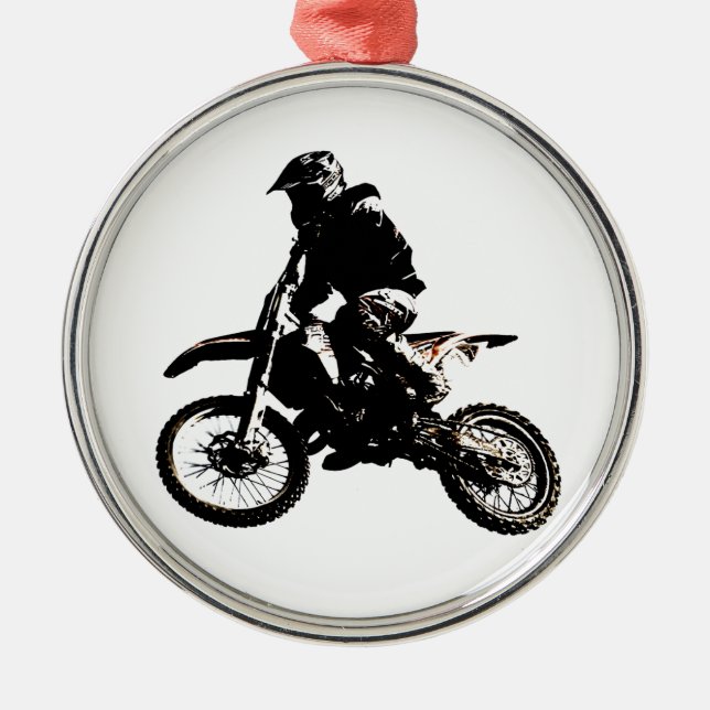 Motorcycle Motocross Metal Ornament (Front)