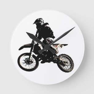 Motorcycle Motocross Round Clock