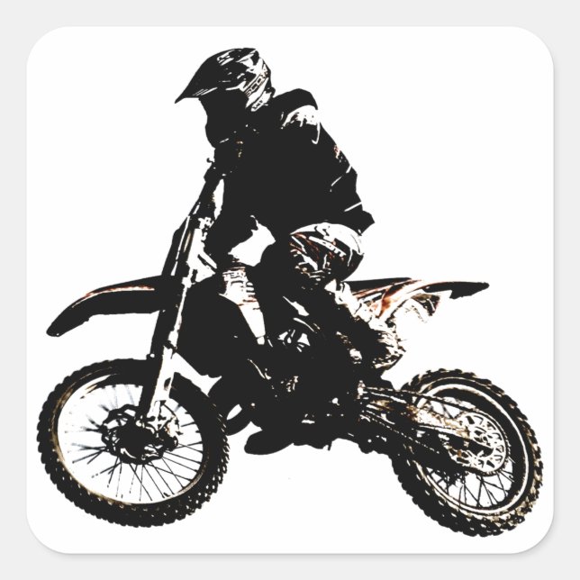 Motorcycle Motocross Square Sticker (Front)