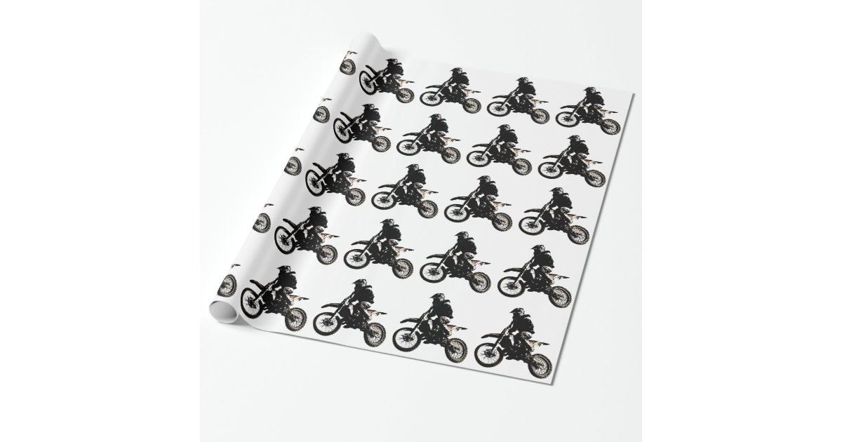 Motorcycle Motocross Wrapping Paper Zazzle