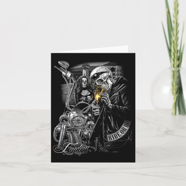 Motorcycle Motor Cycle Motorcycle Mechanic Hallowe Card (Front)