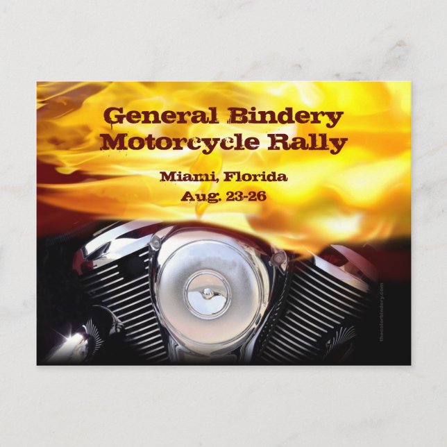 Motorcycle Motor Postcard (Front)