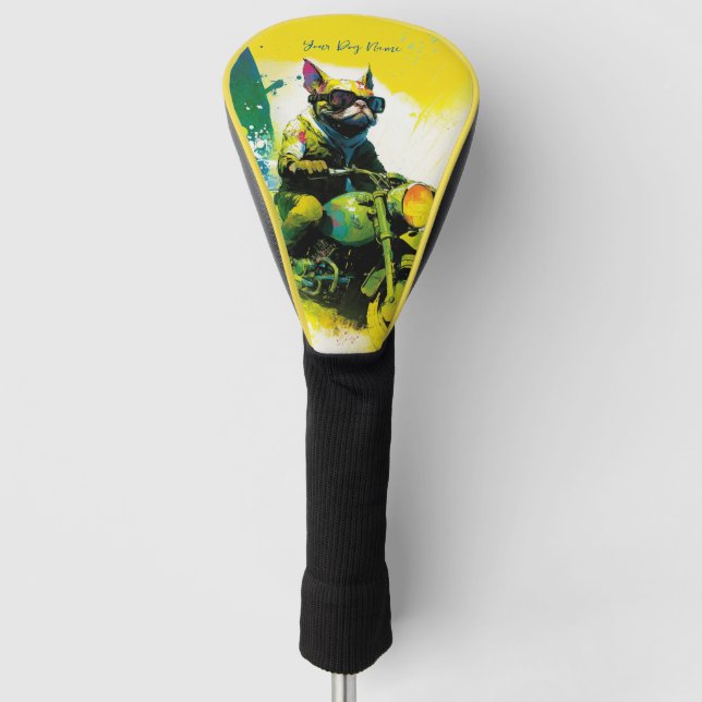 Motorcycle, Motorbike - Anime French Bulldog 007 Golf Head Cover (Front)