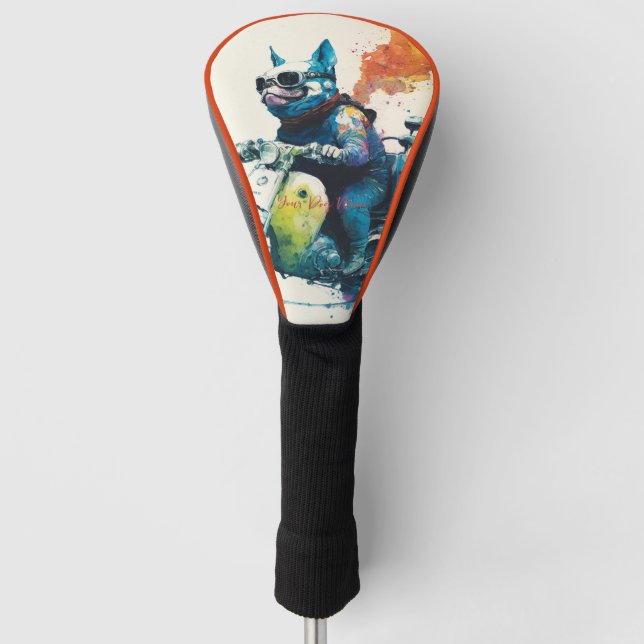 Motorcycle, Motorbike - Anime French Bulldog 008 Golf Head Cover (Front)