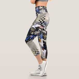 Motorcycle Motorbike Biker Ride Rider Capri Leggings