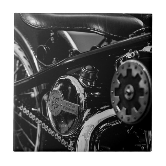 Motorcycle Motorbike Biker Ride Rider Ceramic Tile (Front)