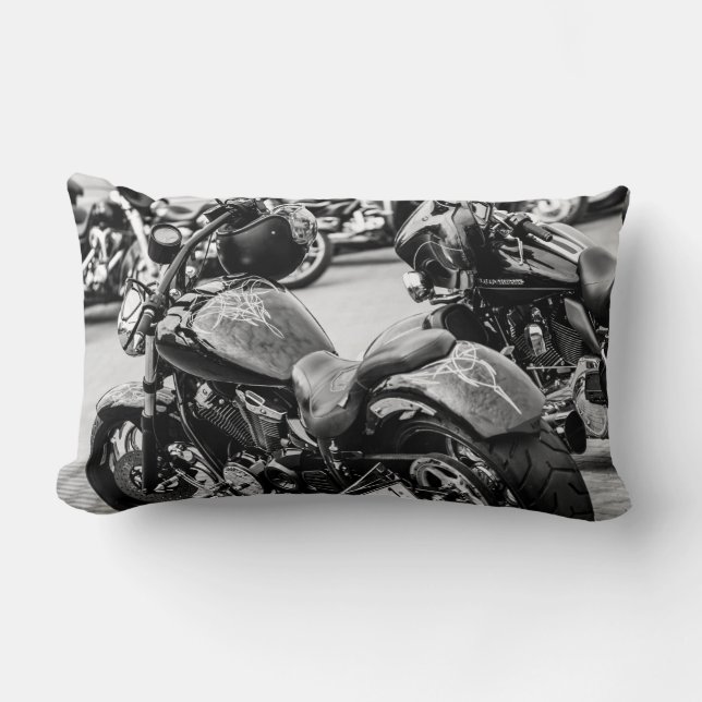 Motorcycle Motorbike Bikers Ride Riders Details Lumbar Pillow (Front)