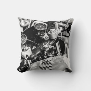 Motorcycle Motorbike Bikers Ride Riders Details Throw Pillow