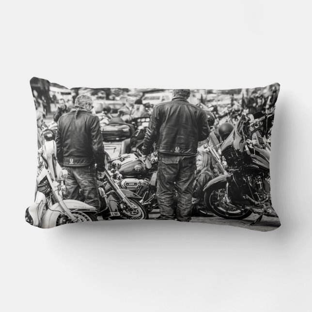 Motorcycle Motorbike Bikers Ride Riders Lifestyle Lumbar Pillow (Front)