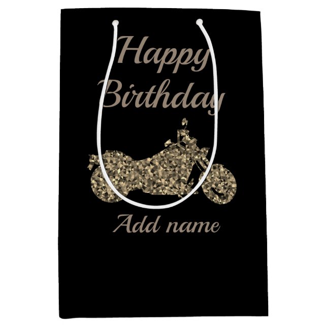 Motorcycle/motorbike personalised gift bag (Front)