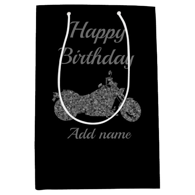 Motorcycle/motorbike personalised gift bag (Front)