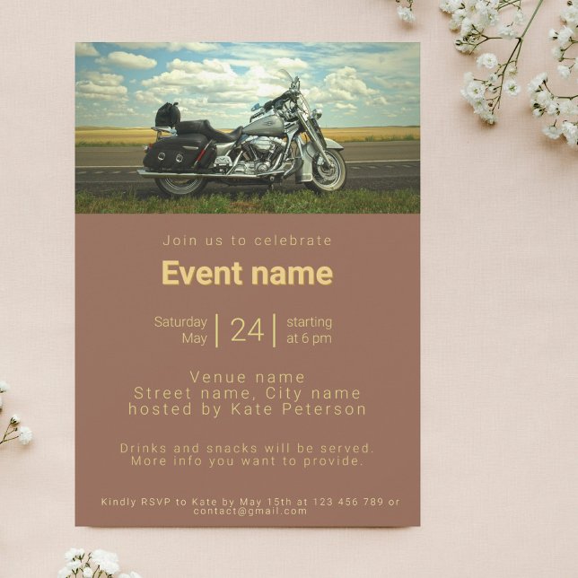 Motorcycle motorbike themed event Invitation (Creator Uploaded)