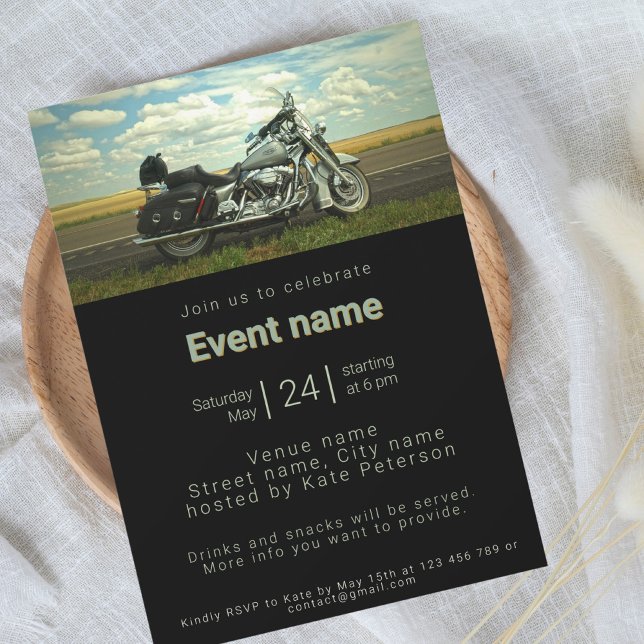 Motorcycle motorbike themed event Invitation (Creator Uploaded)