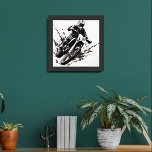 Motorcycle Motorcross Dirt Bike  Framed Art
