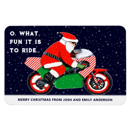 Motorcycle Motorcyclist Biker Christmas Cards Magnet