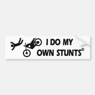 Motorcycle My Own Stunts Bumper Sticker