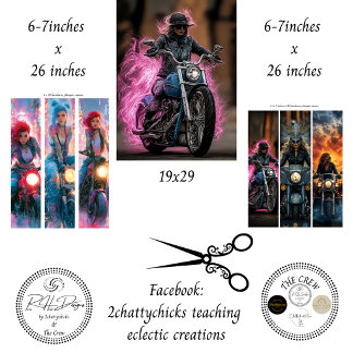 Motorcycle Neon Pink Flame Rider Decoupage Wrapping Paper Sheets