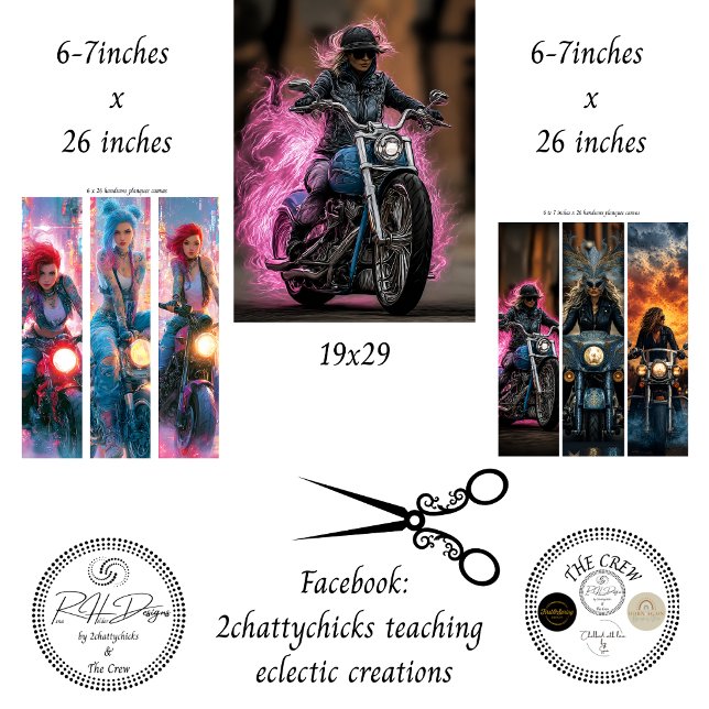 Motorcycle Neon Pink Flame Rider Decoupage  Wrapping Paper Sheets (Creator Uploaded)
