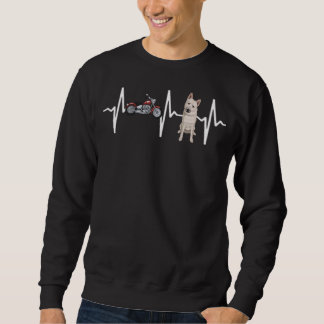 Motorcycle Norwegian Buhund Heartbeat Dog Sweatshirt