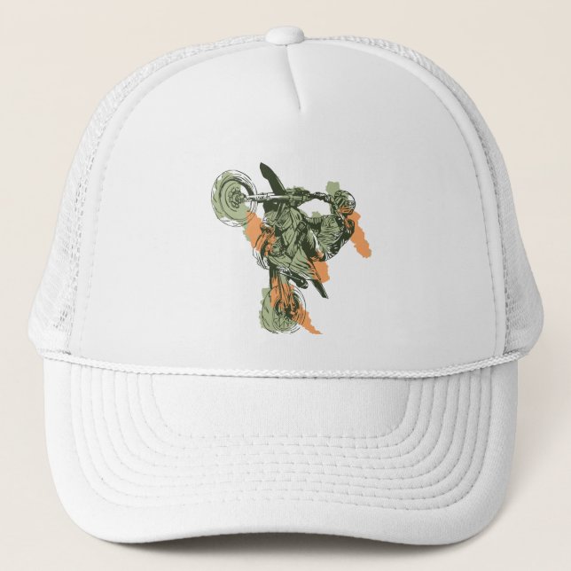 Motorcycle - Off Road Biker Trucker Hat (Front)