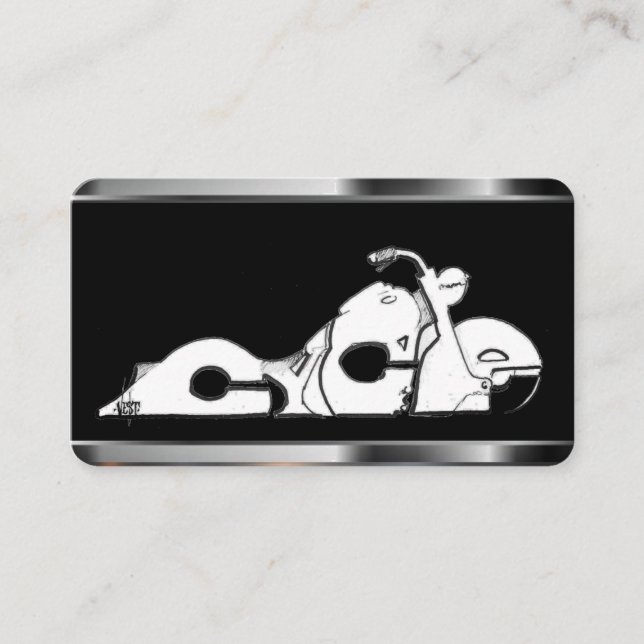 Motorcycle on Black Template Business Card (Front)