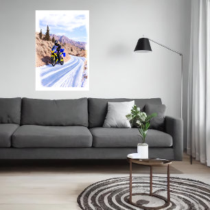 Motorcycle on the road   AI Art Poster