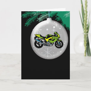 Motorcycle Ornament Christmas Card