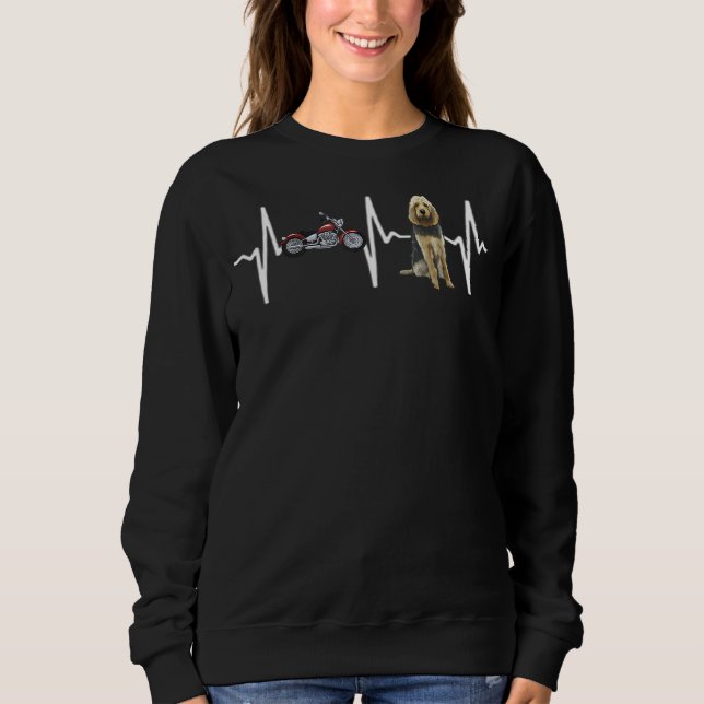 Motorcycle Otterhound Heartbeat Dog Sweatshirt (Front)