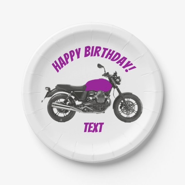 Motorcycle Paper Plates (Front)