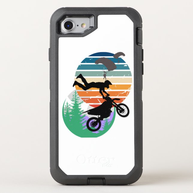 Motorcycle, parachutes, and the outdoors otterbox iPhone case (Back)