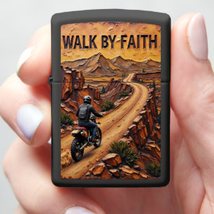 Motorcycle Path Canyon Walk By Faith Zippo Lighter