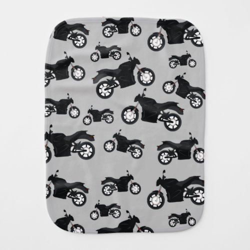 Motorcycle Pattern Baby Burp Cloth