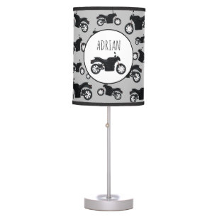Motorcycle Pattern Customized Name Table Lamp