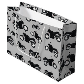 Motorcycle Pattern  Large Gift Bag