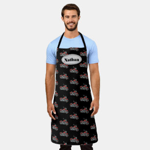 Motorcycle Pattern Personalized Apron