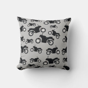 Motorcycle Pattern Throw Pillow