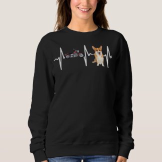 Motorcycle Pembroke Welsh Corgi Heartbeat Dog Sweatshirt