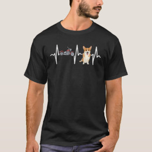 Motorcycle Pembroke Welsh Corgi Heartbeat Dog T-Shirt